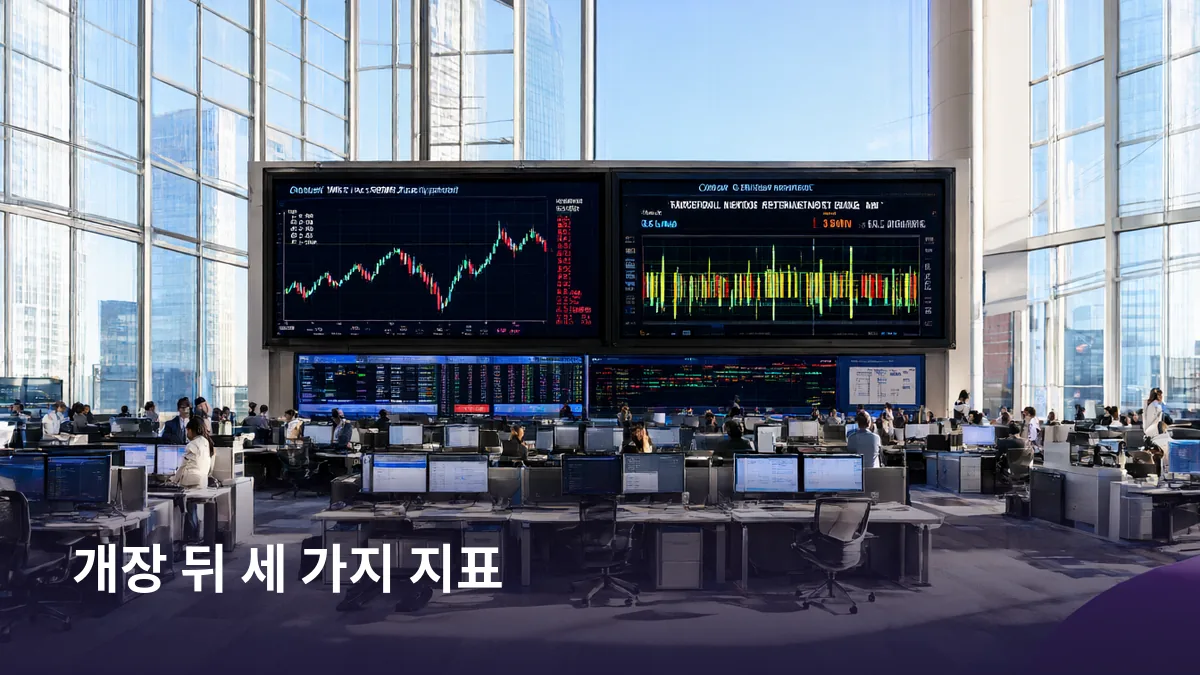 외국인 수급과 환율과 반도체 호가라는 개장 뒤 확인해야 할 세 가지 지표를 한 장면에 모아 보여준다.