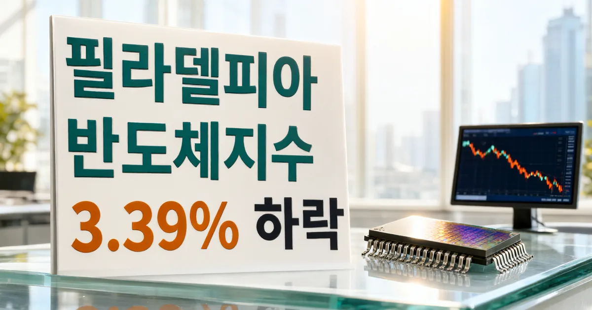 SOX 3.39% 하락이라는 당일 핵심 수치를 반도체 실물과 하락 차트로 바로 보여 준다