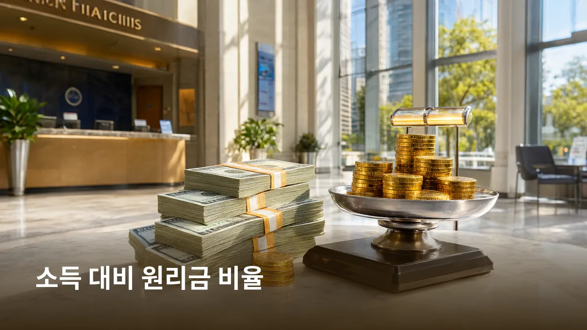 소득 더미와 갚아야 할 원리금 더미의 대비로 DSR 비율 개념을 실물로 보여준다