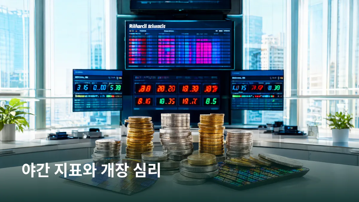 밤사이 미국 지표가 국내 개장 심리로 이어지는 도입부 맥락을 실물 단서로 시각화한다